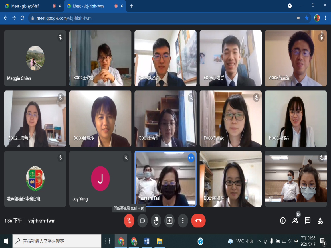 The Academy’s President TSAI encouraging the students before the start of the file accessing and oral examinations.